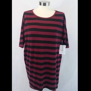 * NWT Lularoe S Irma Burgundy black stripe